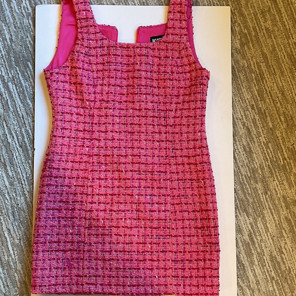 Katie J NYC Vibrant Pink Boucle Dress